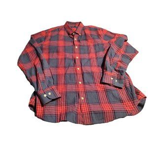 Bonobos lightweight LS cotton button down slim fit XL pink/blue plaid